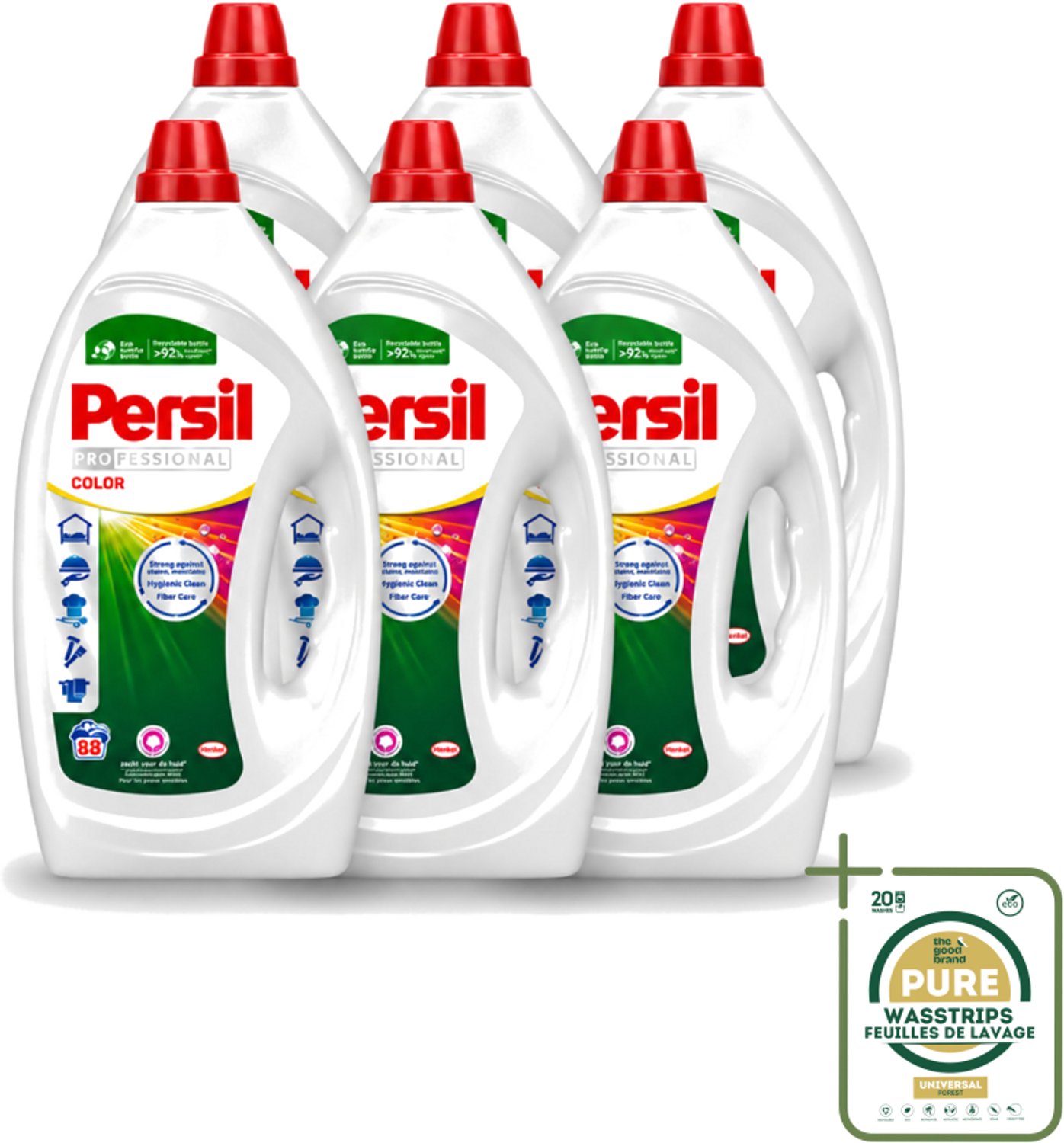 6 x Persil Professional Color - Vloeibaar Wasmiddel - Gekleurde Was - 88 Wasbeurten - Wasstrips - Gekleurde Was - Vlekverwijdering - Wasmiddel - Wasresultaat - Wasfrisheid