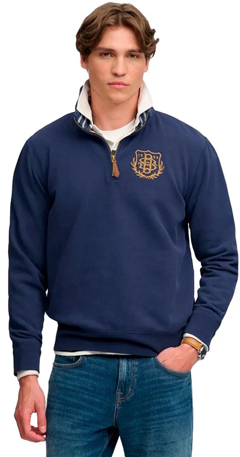 Superdry Gothic Varsity Sweatshirt Met Halve Rits 3XL Man Marineblauw