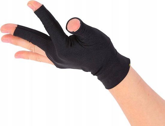 Biljart Handschoen 3 Vingers Links Elastisch Professioneel — afbeelding 5