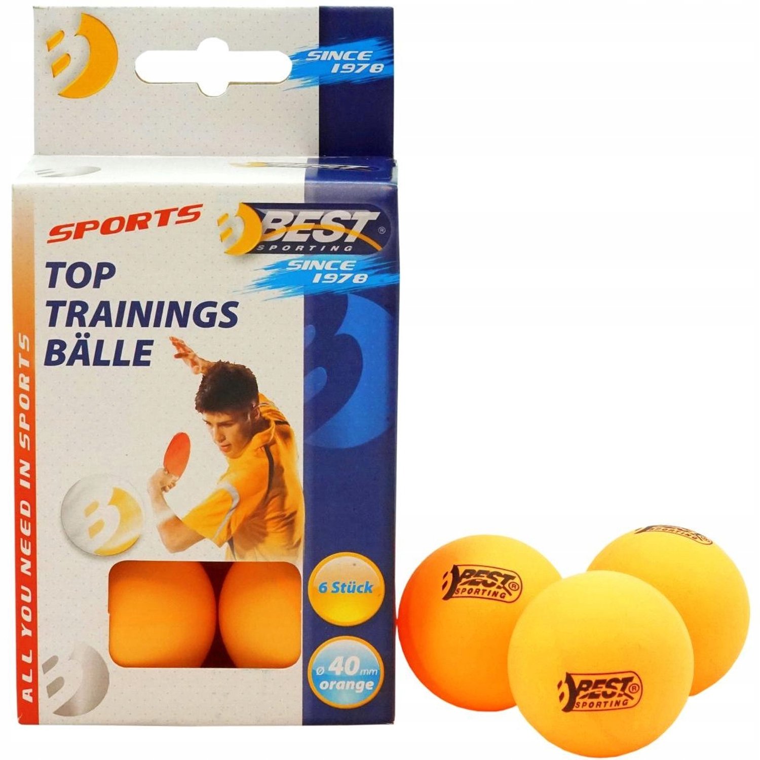 Best Sporting Trainings Ping Pong Ballen - 6 stuks