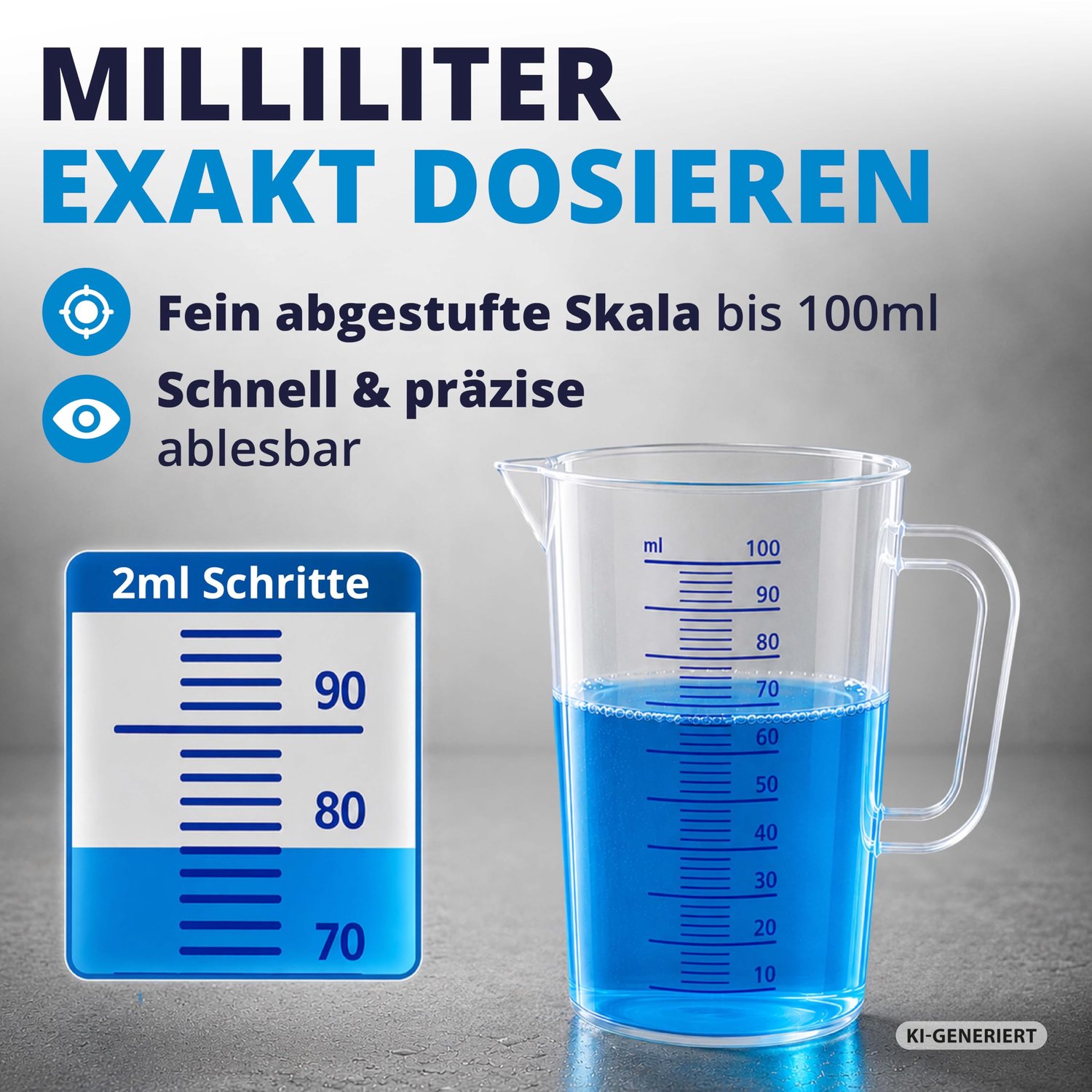 Maatbeker 100 ml - fijne schaal - nauwkeurig doseren - ideaal voor wasmiddel en koken - ShopVlot