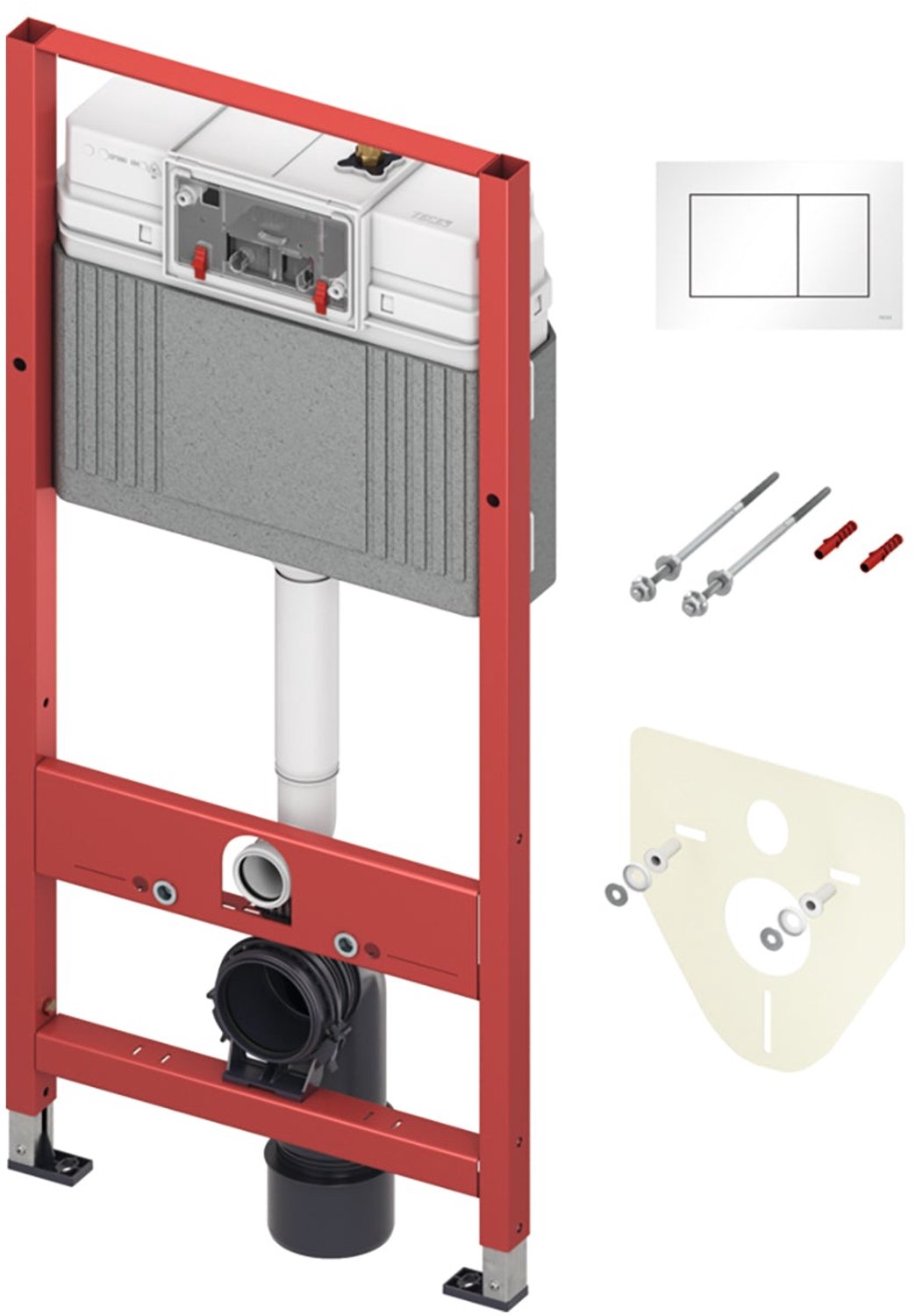 TECE TECEbase Eco Inbouwreservoir met frame - 1120mm - Wit bedieningsplaat