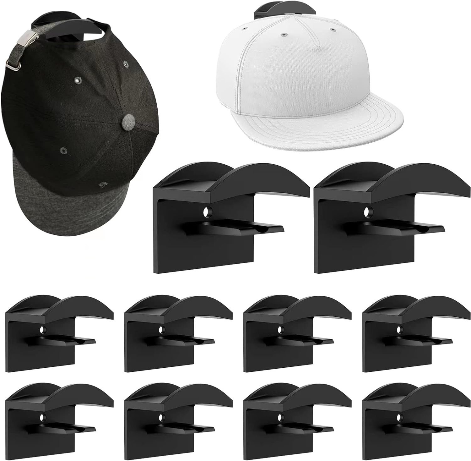 Hoedenkapjes 10 Stuks - Dubbele Haak - Zelfklevend - Perfect voor Hoeden en Accessoires - ShopVlot