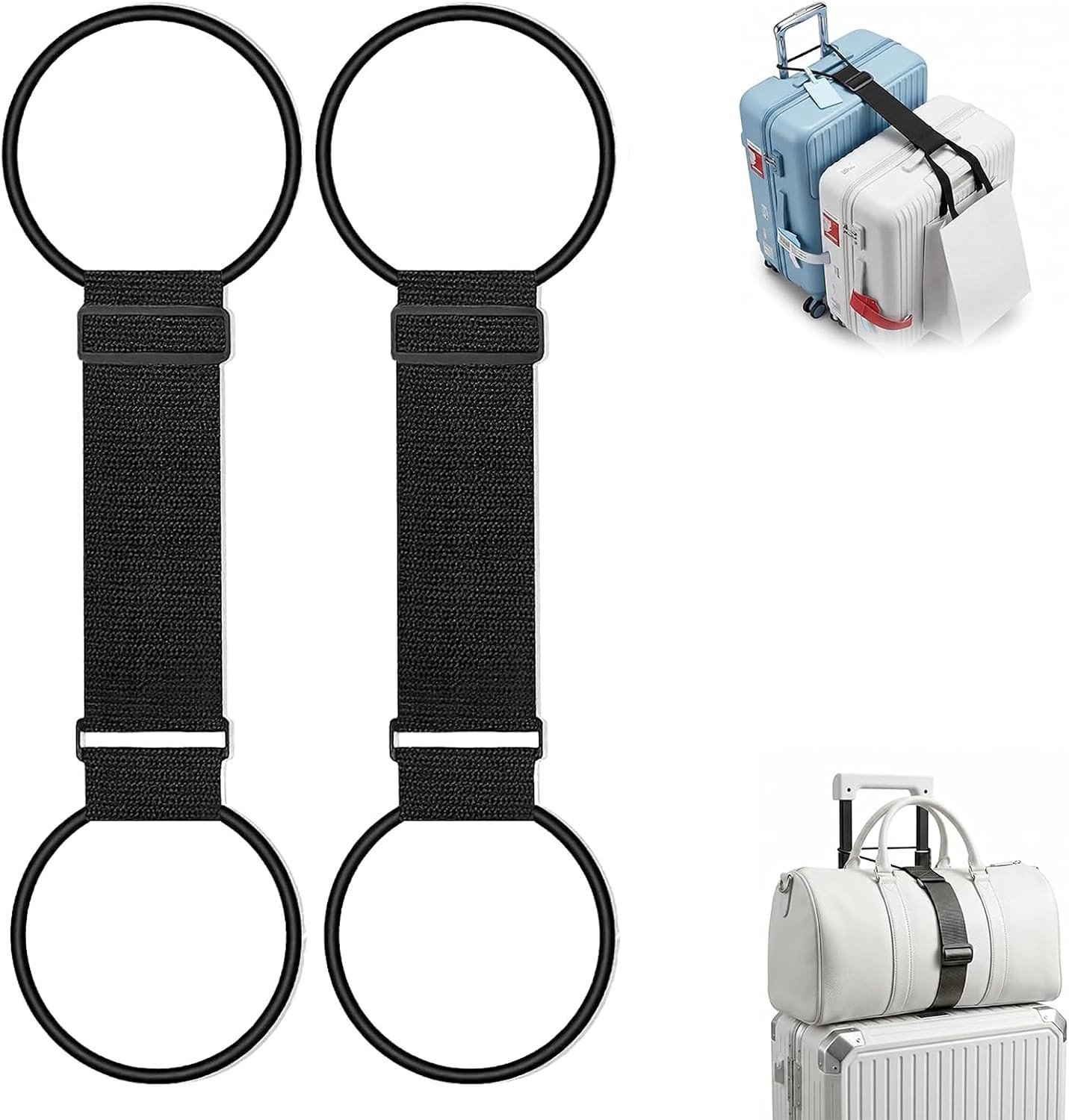 Elastische Bagagebanden - Zwart - Verstelbaar van 26 tot 40 cm - Duurzaam Polyester - Voor Handbagage en Extra Tassen
