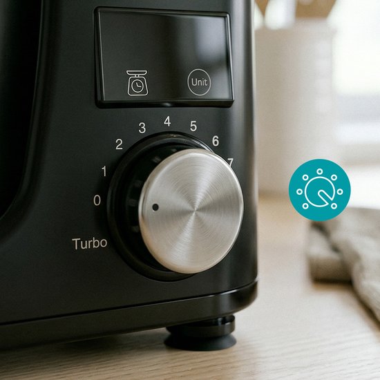 ARIVA-Keukenmachine-1500W-Met ingebouwde weegschaal-5 Liter-8 Snelheden-Keukenrobot-Keukenmixer van Ariva — afbeelding 4