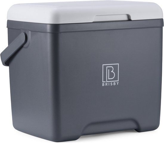 Brisby Koelbox - Frigobox - 13L- Grijs - Tot maximaal 40 uur isolatie - Incl. 2 dikke koelelementen van 450ml - Met koelelementen vergrendeld in deksel en Brisby 500ml Zwarte Dubbelwandige Thermosfles van Brisby — afbeelding 5