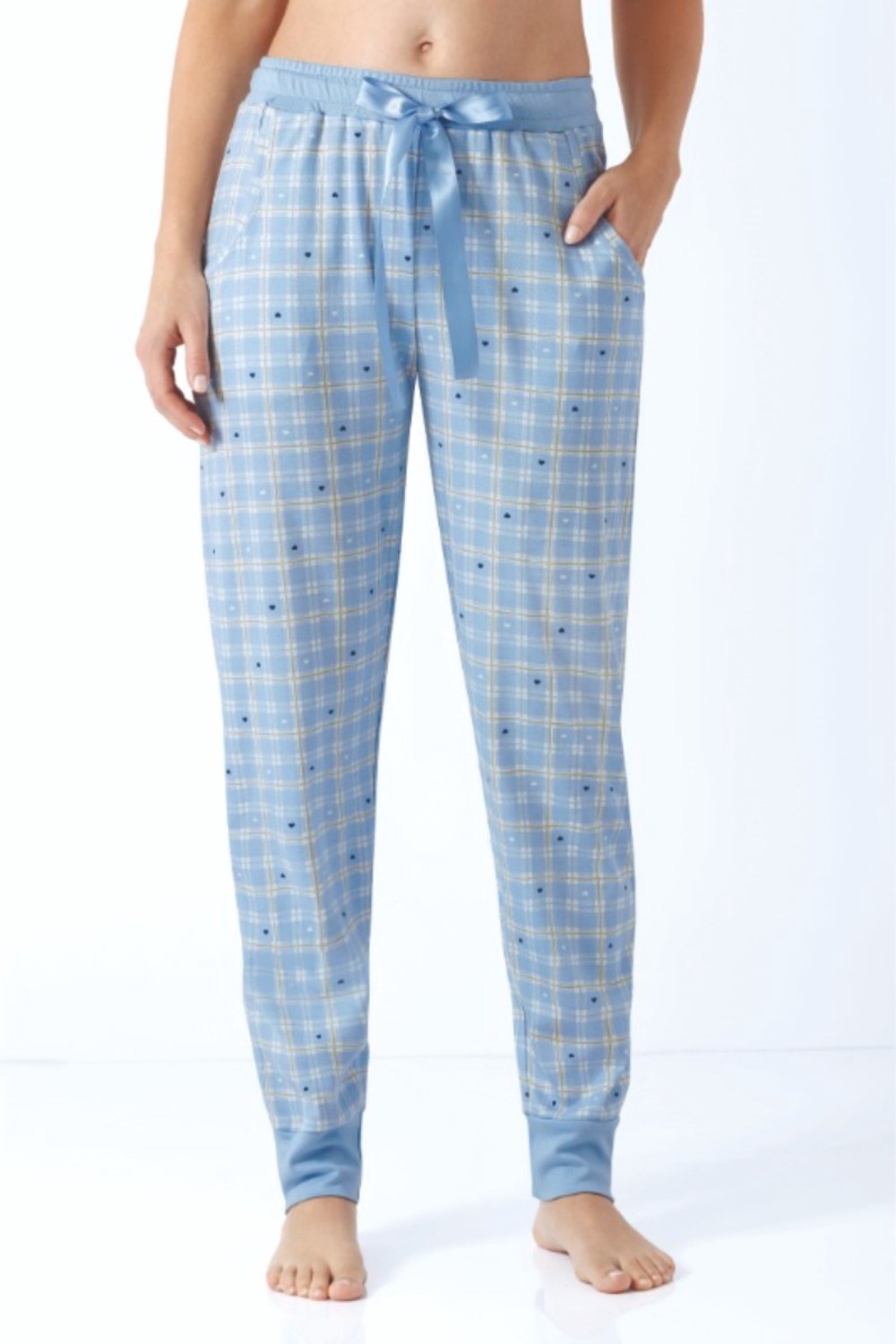 Premium dames lounge broek lichtblauw Hajo - Blauw - Maat - 48/50