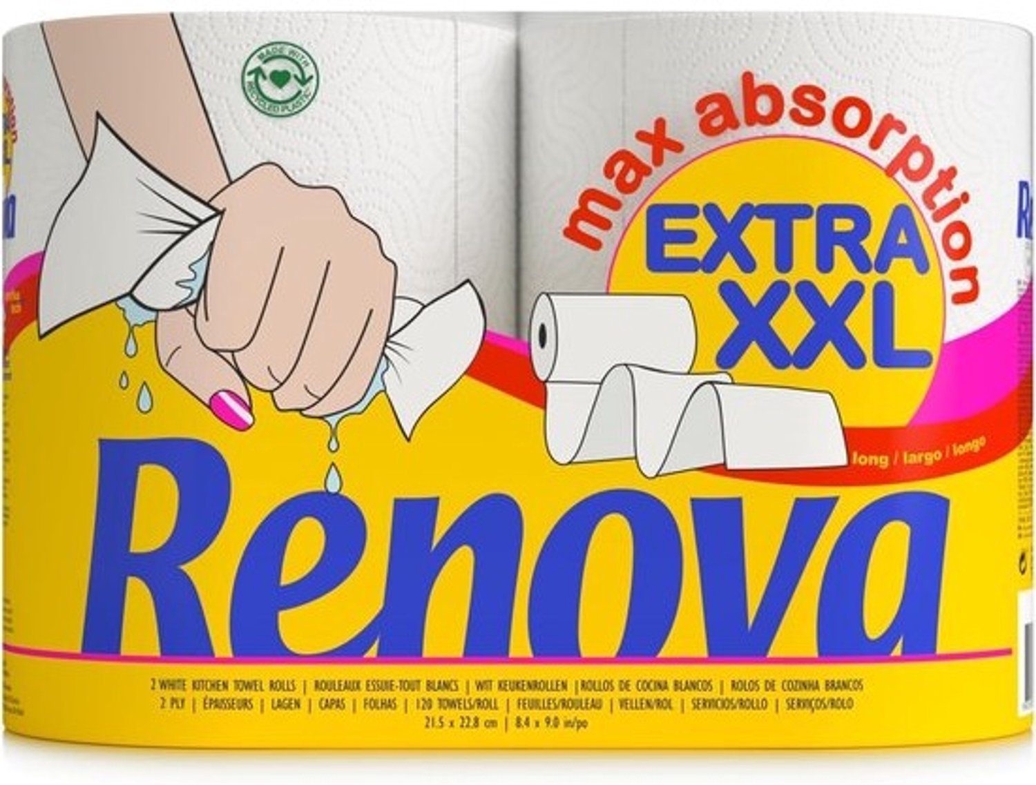 Keukenrollen - Papieren handdoeken - Dagelijks huishouden - Decoratief ontwerp - 24 rollen - Gekleurd