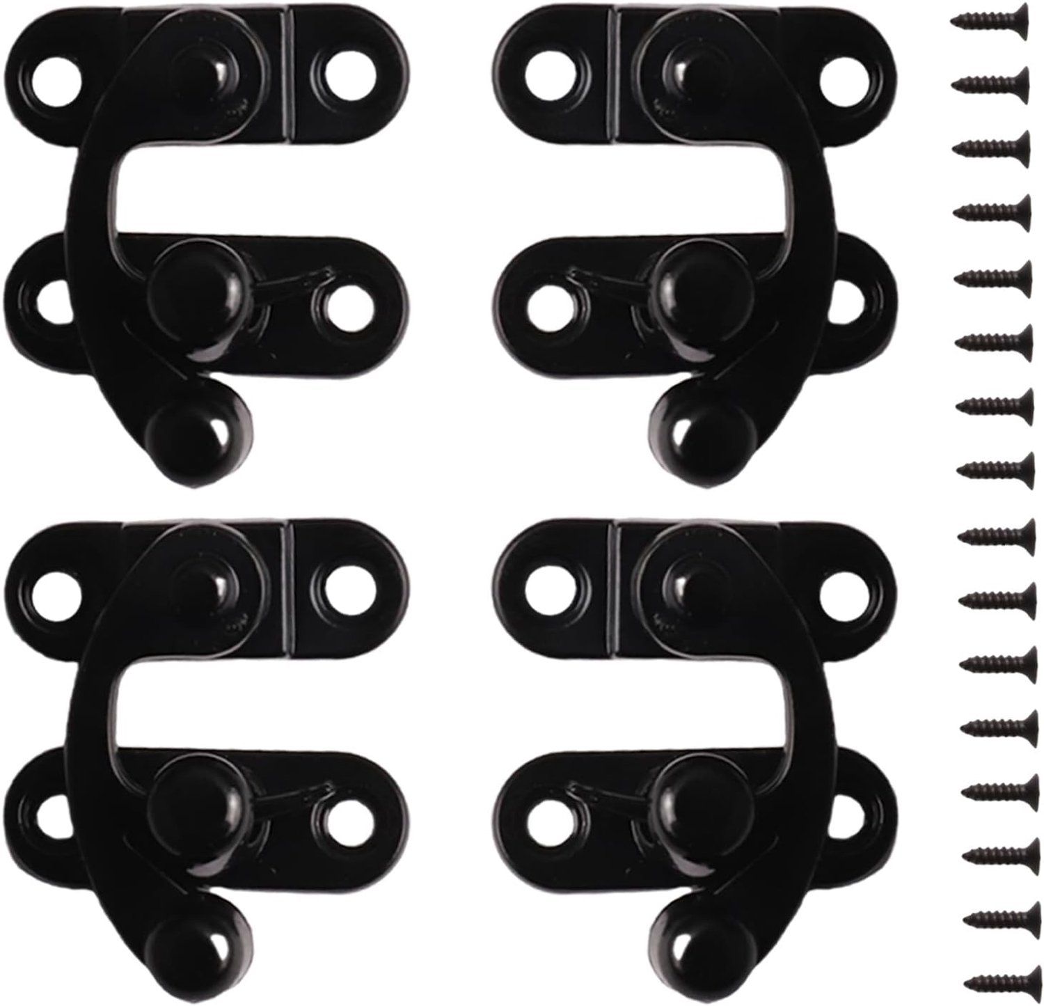 4 Pcs Antique Vintage Quick Release Hooks with Screws, Locking Box, Zinc Alloy Latch Hooks, Right Handle for Wooden - ShopVlot