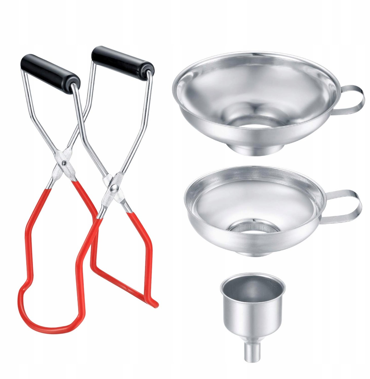 Roestvrijstalen Keuken Trechter Set met Tang voor Potten