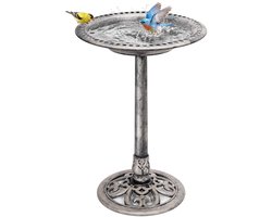 VIVOHOME Vogelbad 71cm Hoog Polyresin Licht Antieke Look voor Buitengebruik