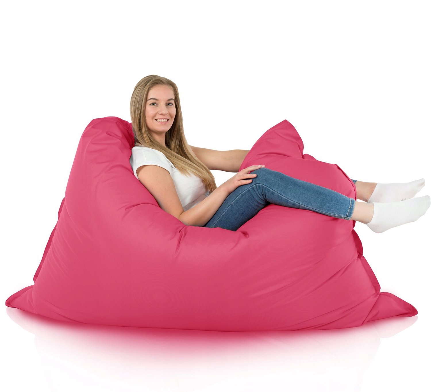 Italpouf Roze XXL Outdoor Pufa Wodoodporna Ogrodowa z Granulatem