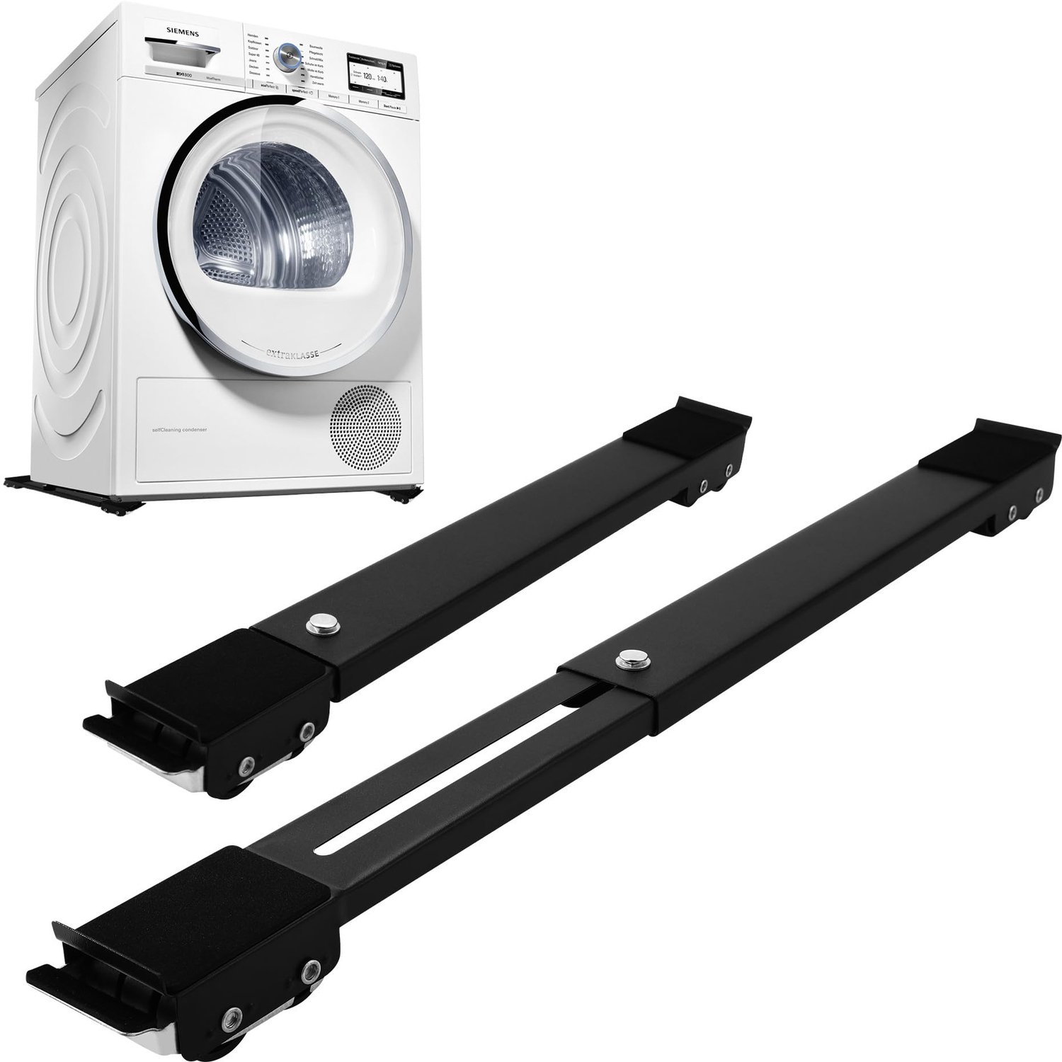 SnelShoppen - Wasmachinerollen met Wieltjes, Verstelbaar van 46 tot 71 cm, 24 PE Wielen, Geschikt voor Wasmachines, Koelkasten, Banken en Kasten, Tot