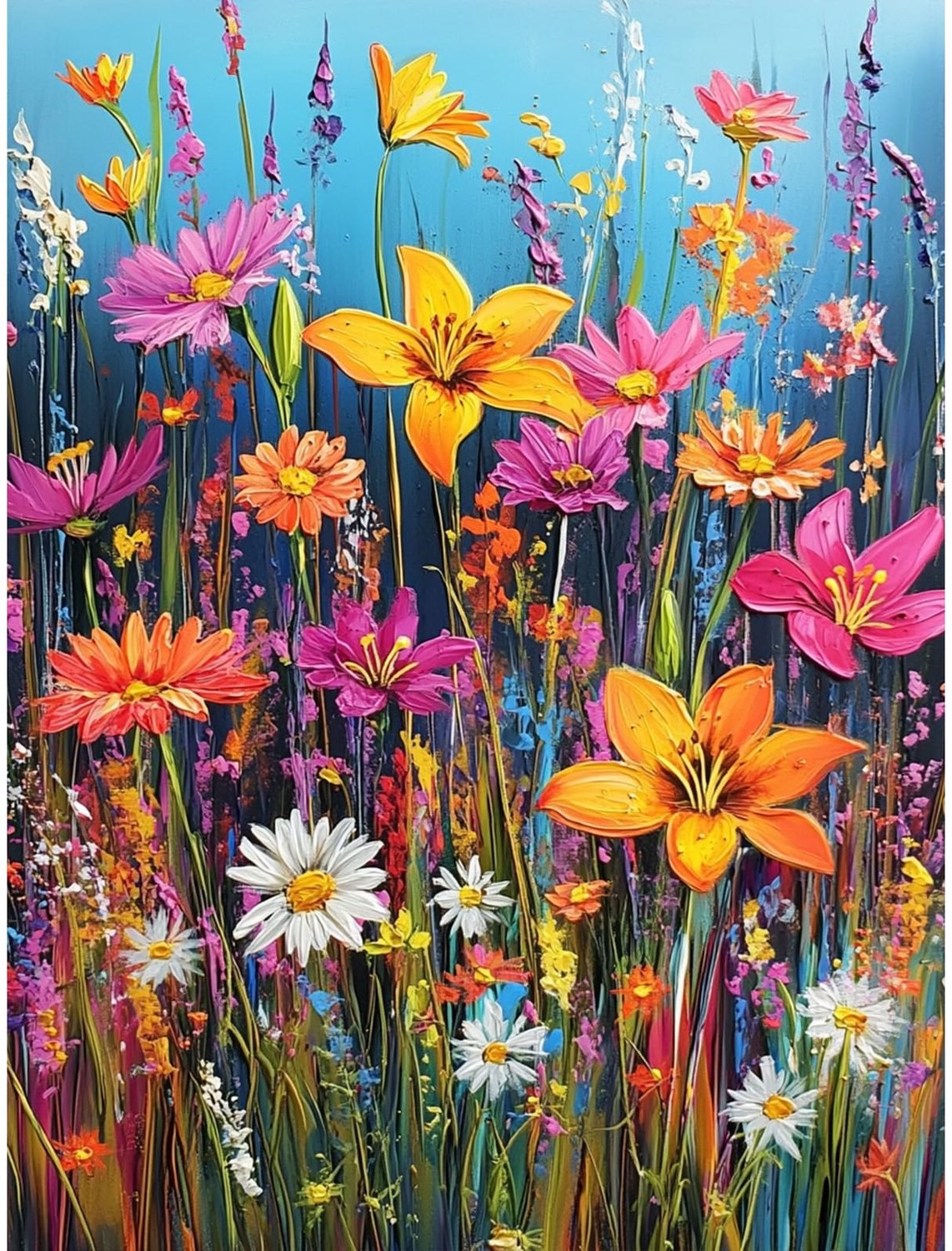 KEYIFA Kleurrijke bloemen schilderen op nummer voor volwassenen, schilderen op nummer canvas kits met acrylverfborstels, doe-het-zelf ambachtelijke ol