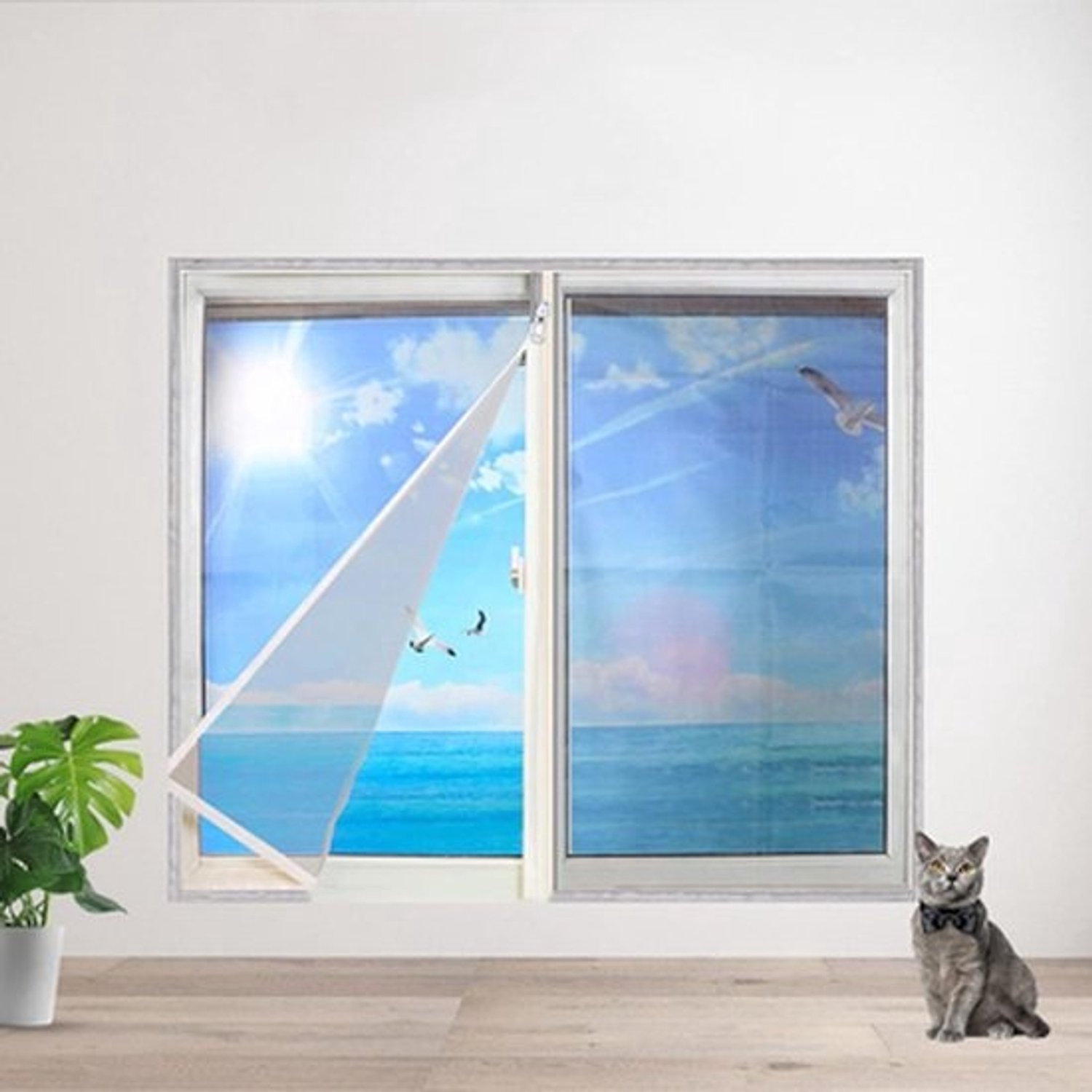 Raam Hor - Kattennet - Insecten Buiten Houden - Op Maat Gemaakt - 80x120cm - Wit