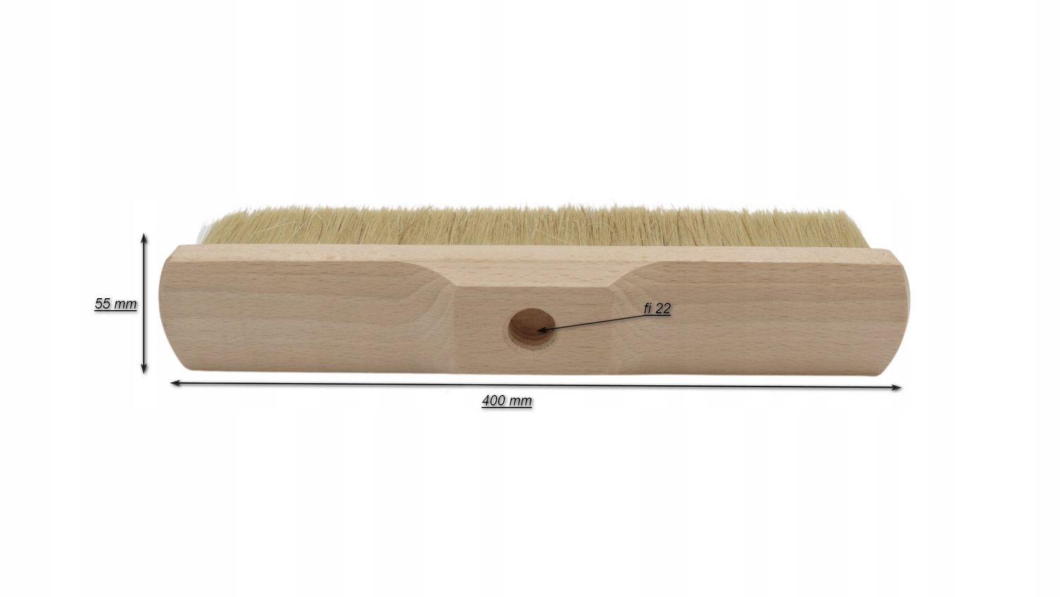 Merkloze Houten Bezem met Natuurlijke Borstels - 40 cm Breed