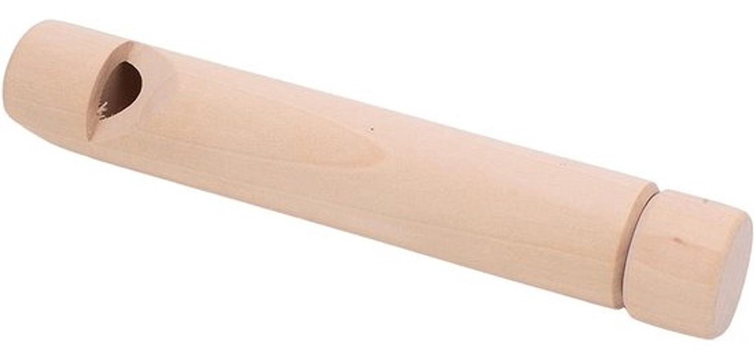 Houten Schuiffluit - Trekfluit - Muzikale Ontwikkeling - Variabele Klank - 17 cm - Natuurlijk Hout