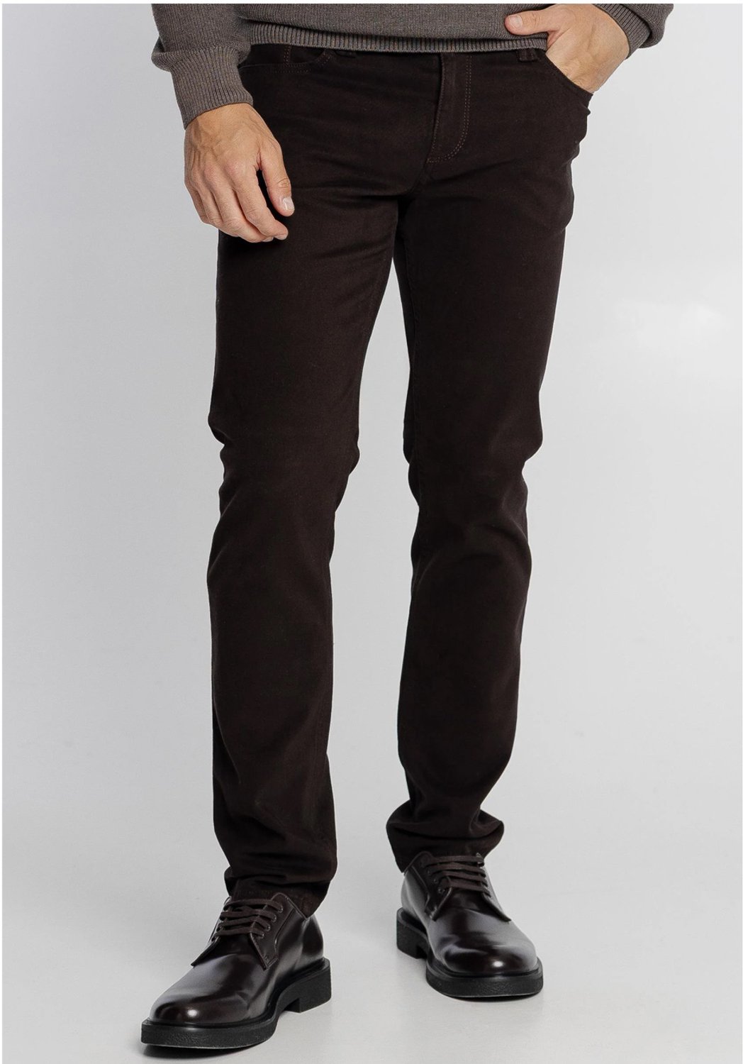Alberto - 5-Pocket - Mannen - W34 X L34 - Bruin - Katoen - 4207-1607 Pipe