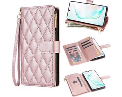 Asuwish Hoes voor mobiele telefoon voor Samsung Galaxy Note 10, hoes met band, kaartenvak, inklapbaar, lederen - ShopVlot