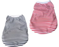 Pack of 2 Summer Striped Small Dog T-Shirts, Soft Sleeveless Tank Top, Breathable and Fresh Clothes Clothes for Small - ShopVlot