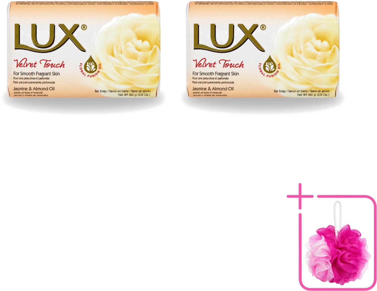 2 x Lux - Zeep - Velvet Touch - Hydraterend - Voor Geurige Huid - 80 g - Bulkverpakking - Luxueuze zeep - Douchemop - Zijdezachte zeep