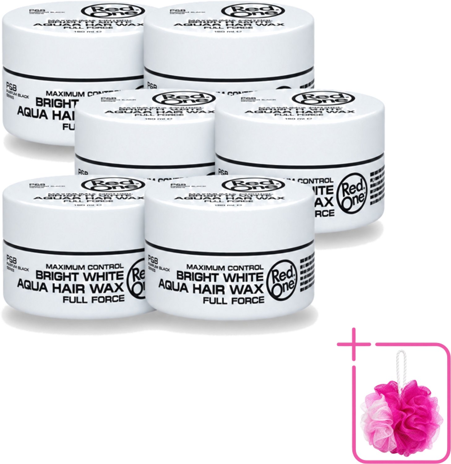 6 x Red One - Haarwax - Bright White - Maximum Control - Voor Extra Sterke Fixatie - 150 ml - Bulkverpakking - Haarwax - Haar fixatie