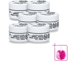 6 x Red One - Haarwax - Bright White - Maximum Control - Voor Extra Sterke Fixatie - 150 ml - Bulkverpakking - Haarwax - Douchemop - Haar fixatie