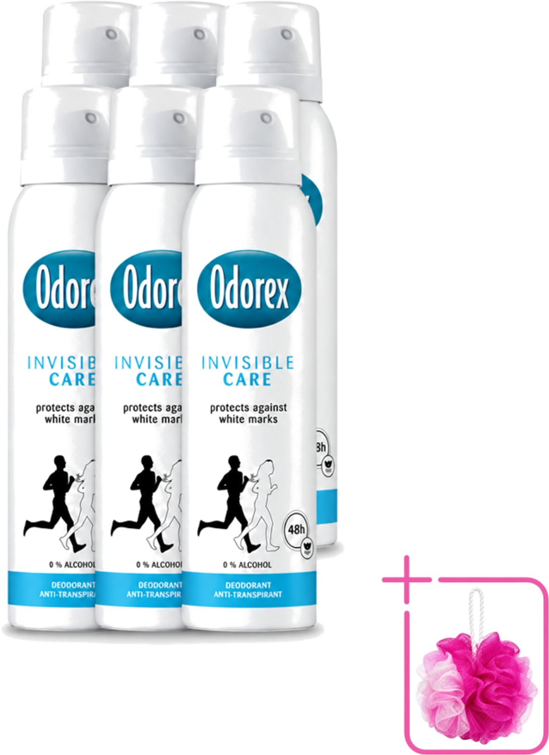 6 x Odorex - Deodorant Spray - Invisible Care - Onzichtbare Bescherming - 150 ml - Bulkverpakking - Onzichtbare deodorant - Zweetvermindering
