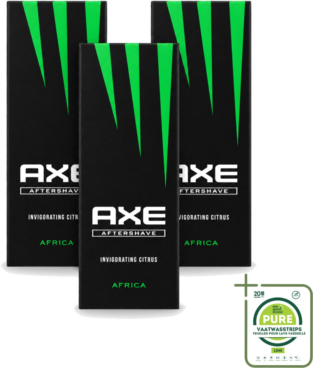 3 x Axe – Aftershave – Africa – 100 ml - Grootverpakking - Vaatwasstrips - Aftershave Africa - Aftershave - Huidverzorging - Scheren - Huidkalmering