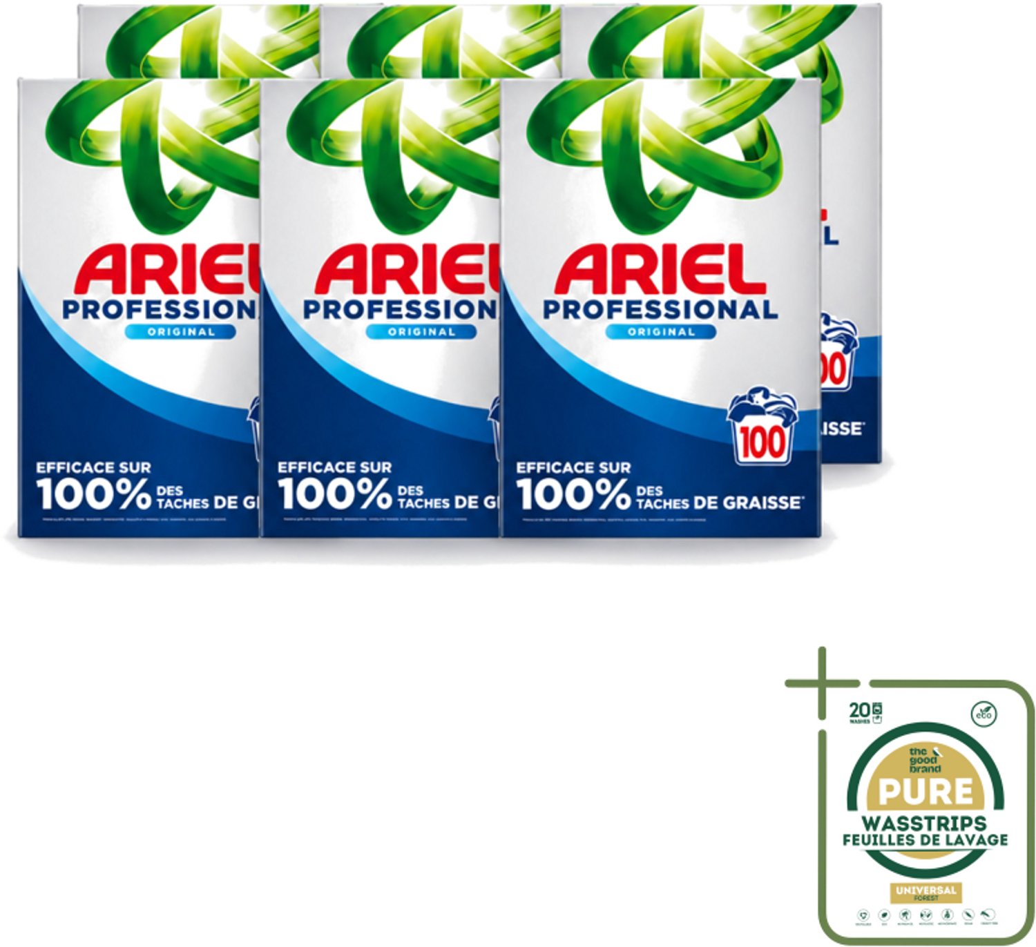 6 x Ariel – Waspoeder – Professional Regular – 100 wasbeurten - 5,5 kg - Wasstrips - Waspoeder - Wasmiddel - Reinigingsresultaat - Vlekverwijdering - Professioneel Wasmiddel