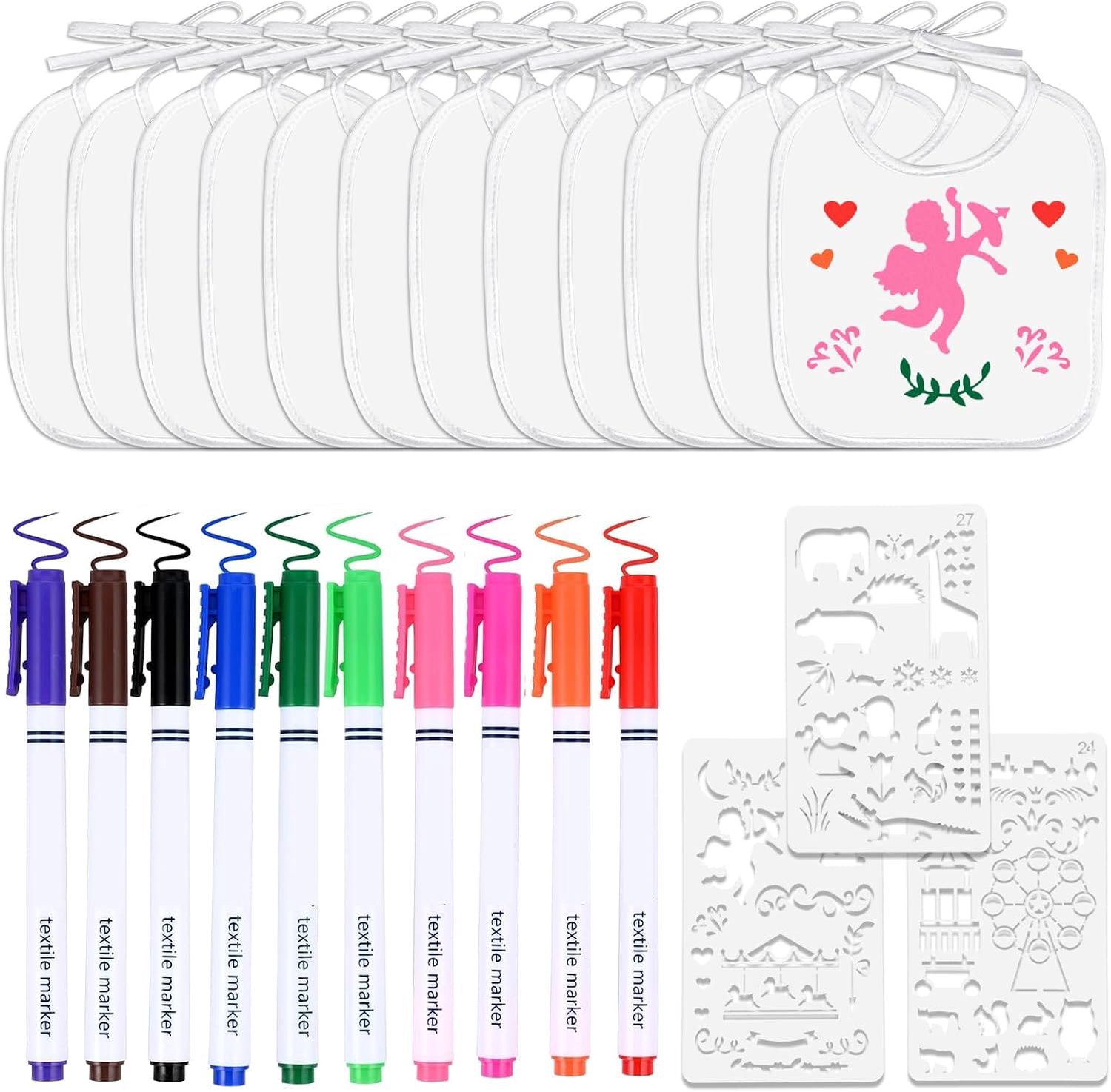 12 Stuks Witte Slabbetjes Om Te Beschilderen, 30 X 26 Cm, Waterdicht - ShopVlot