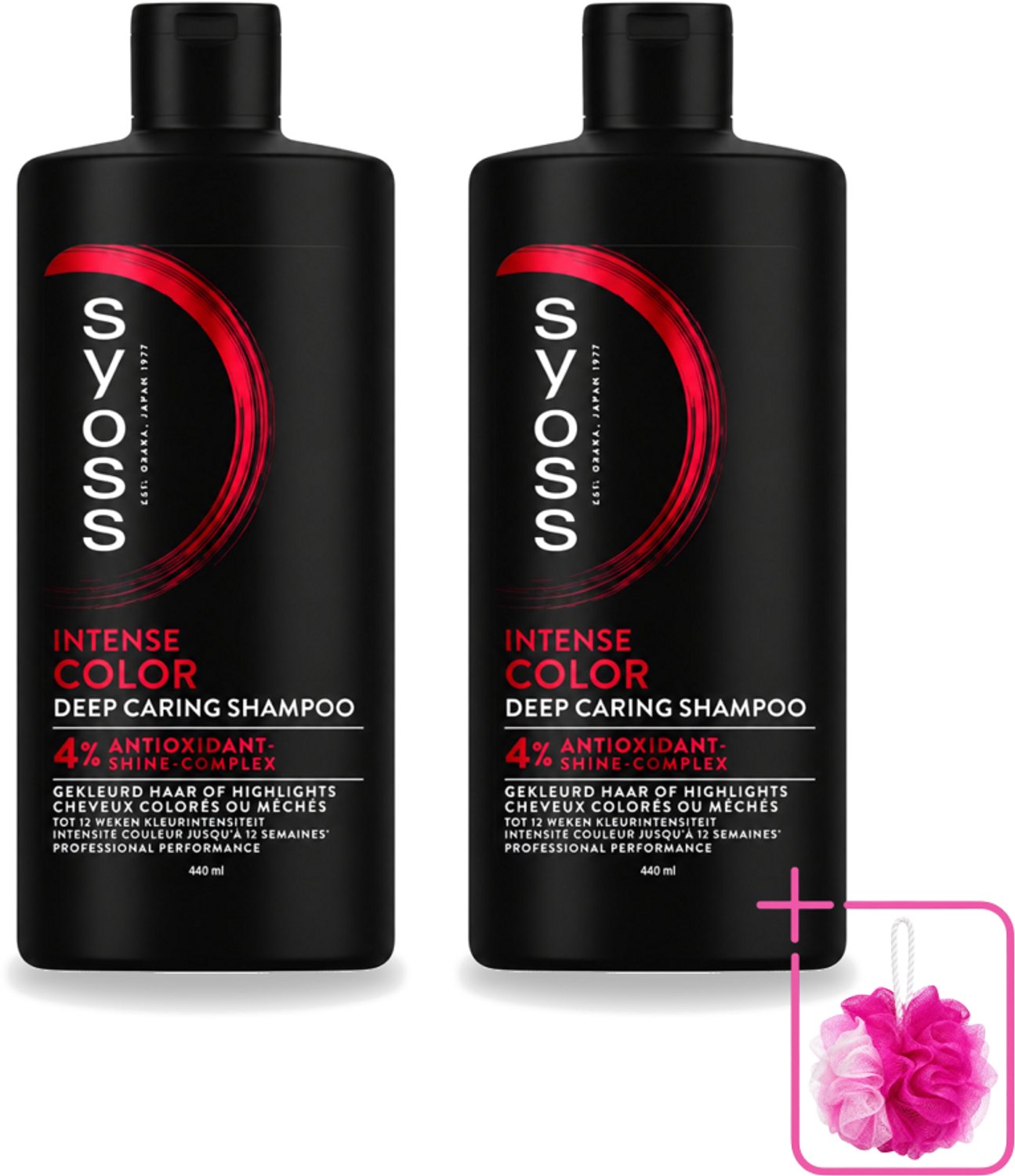 2 x Syoss – Shampoo – Color – 440 ml - Bulkverpakking - Kleurbehoud - Douchemop - Glans