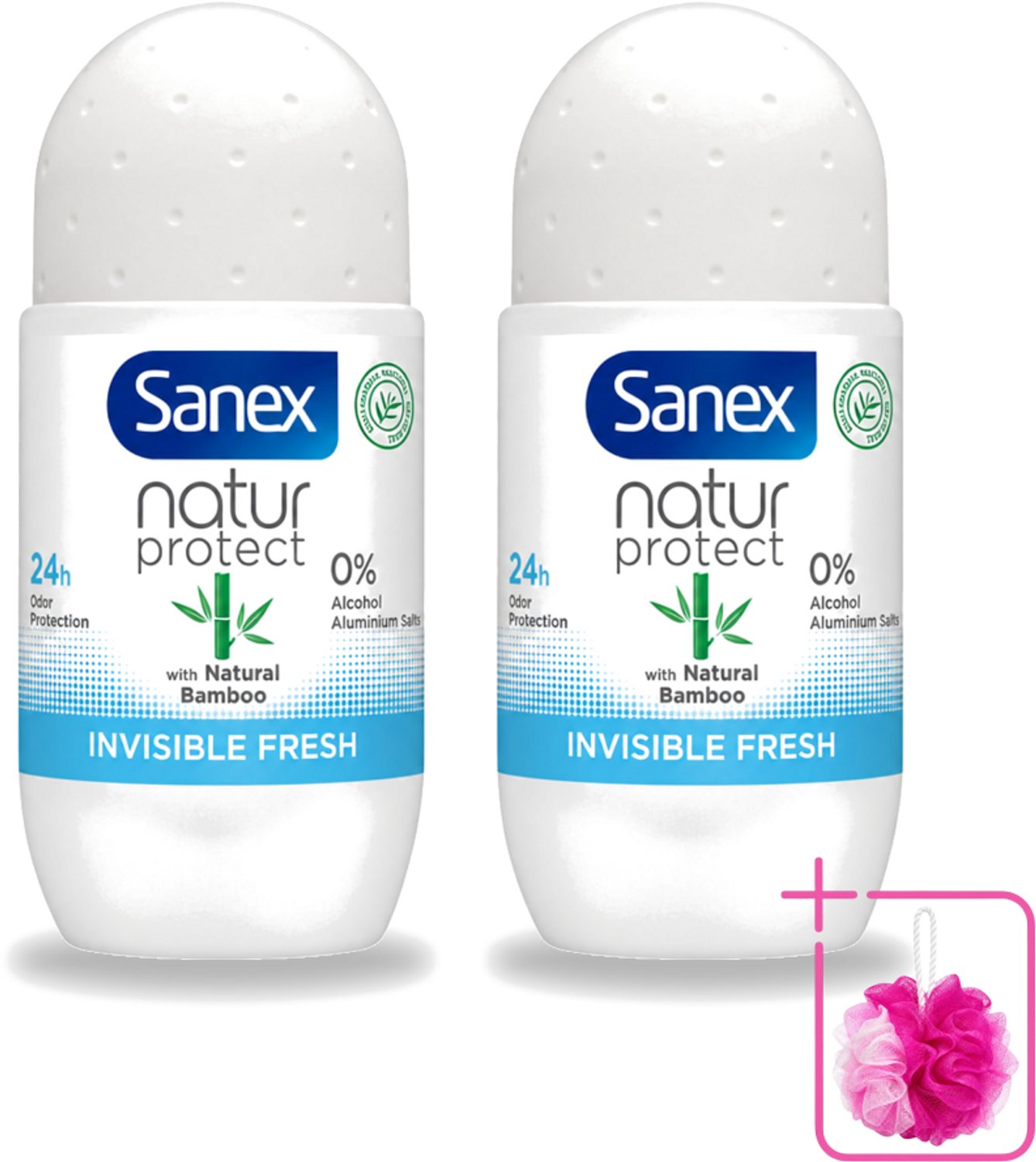 2 x Sanex – Deo Roll-on – Bamboo Invisible Fresh – 50 ml - Bulkverpakking - Deodorant roll-on - Douchemop - Bamboe