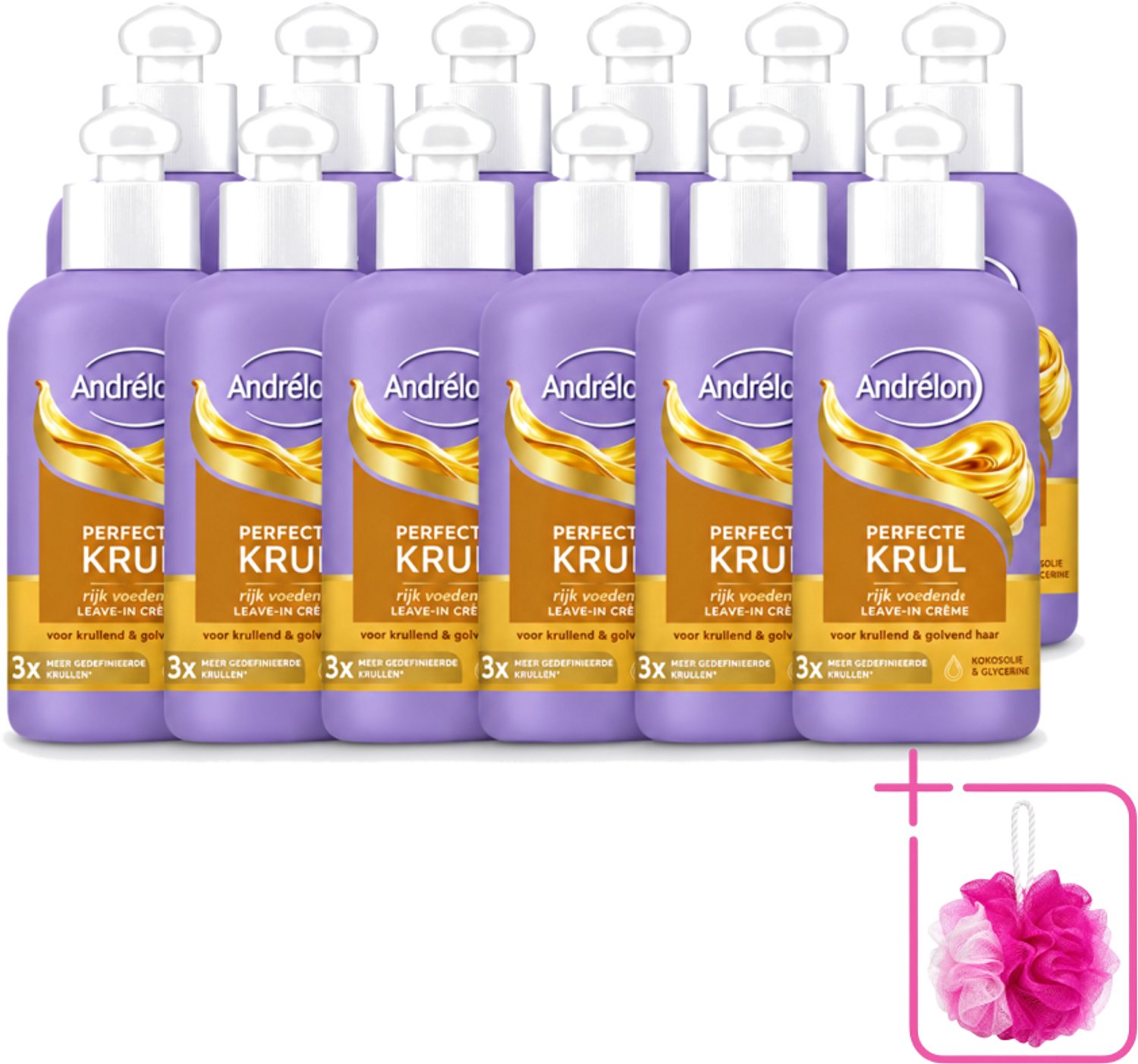 12 x Andrélon – Leave-In Crème – Perfecte Krul – 200 ml - Bulkverpakking - Krul haar - Douchemop - Krul haar crème