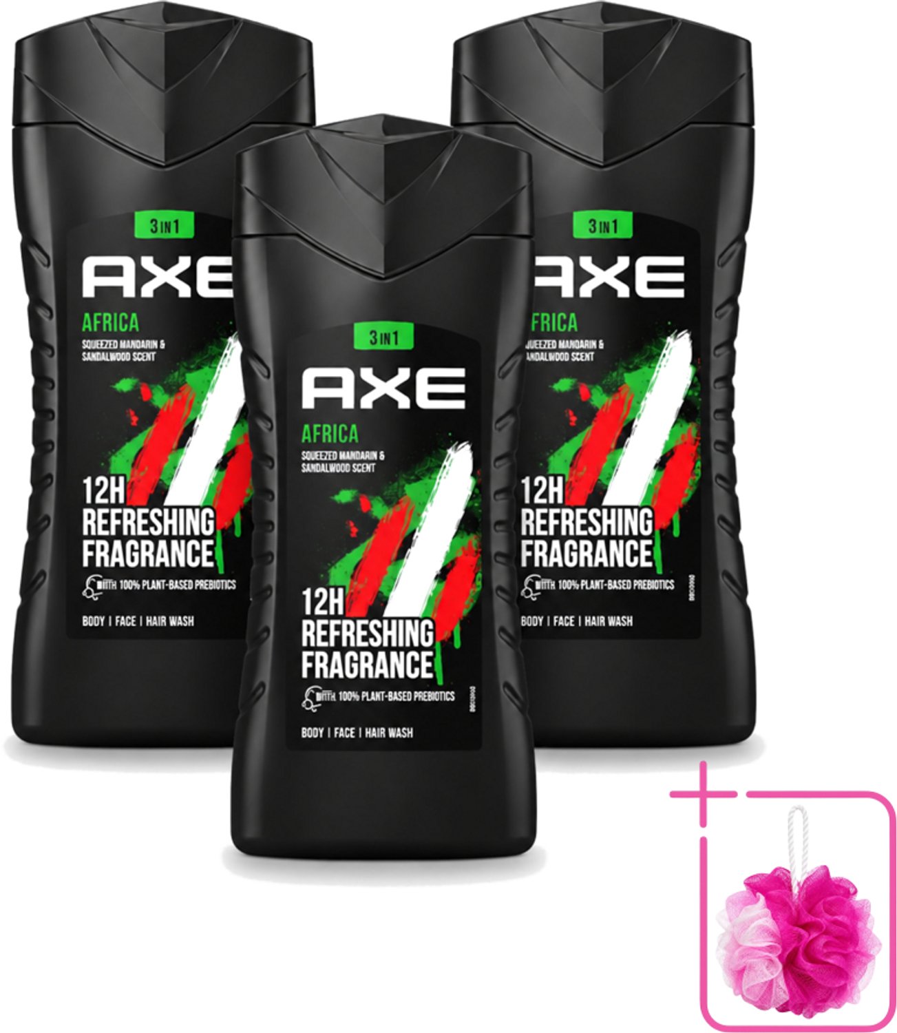 3 x Axe – Douchegel – Africa – 250 ml - Bulkverpakking - Axe Africa Douchegel - Douchemop - Frisse geur