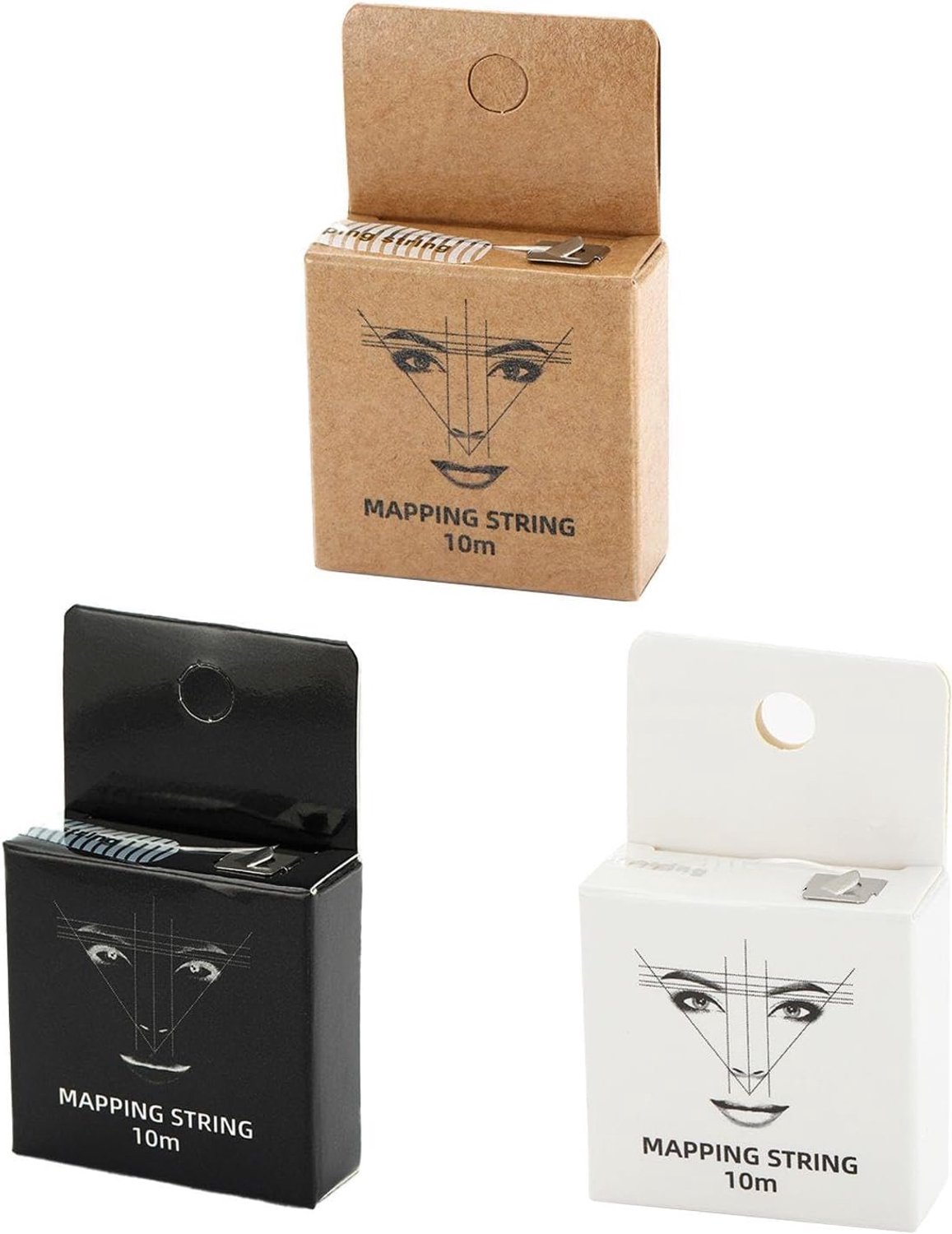 3 Stukken Van Speciale Wenkbrauwdraad Voor Het Borduurwerk Van De Microneedlewenkbrauw, Pre-Geverfte Het Plaatsen Wenkbrauwdraad, Het Meten Van Hulpmiddelen, Schoonheidshulpmiddelen.