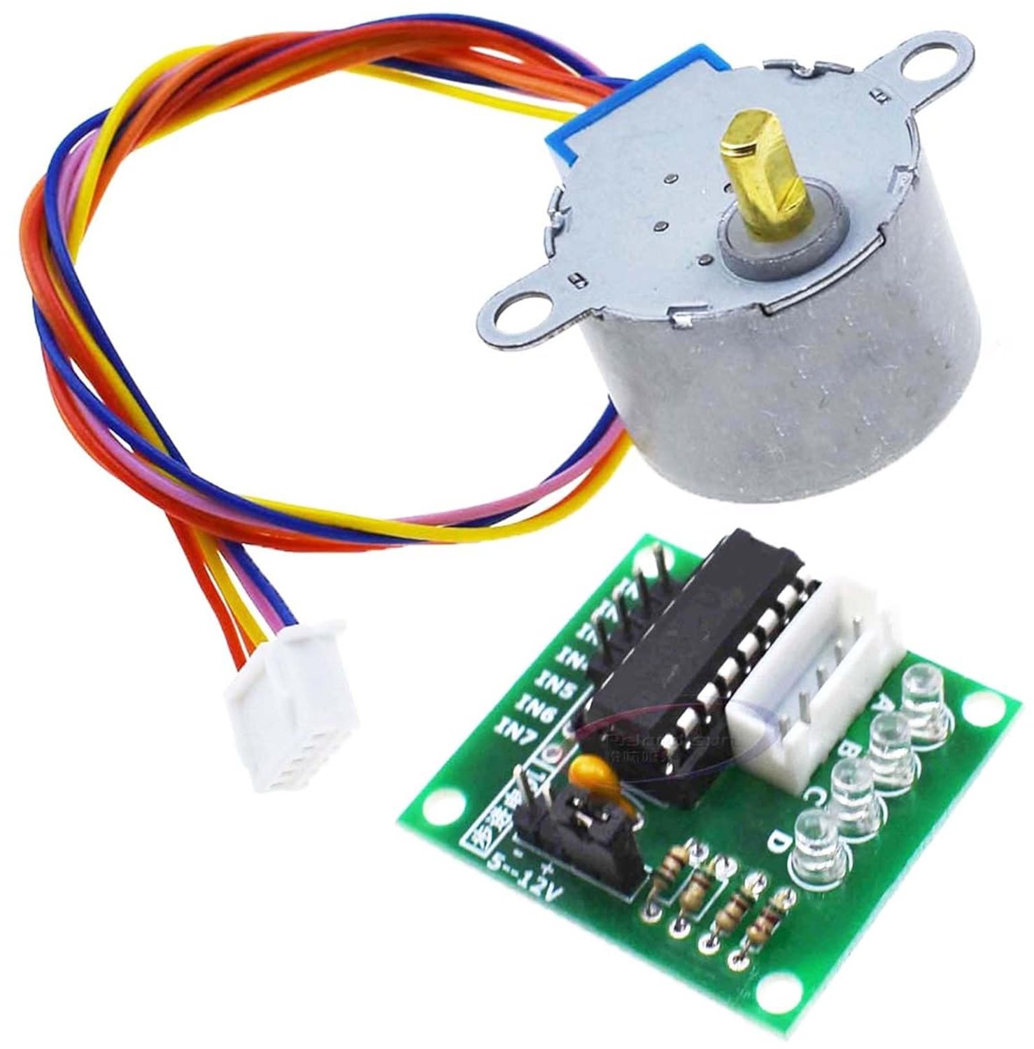 Stepper motor 28BYJ-48 - ULN2003 driver module - 10 sets met kabel - ideaal voor projecten - ShopVlot