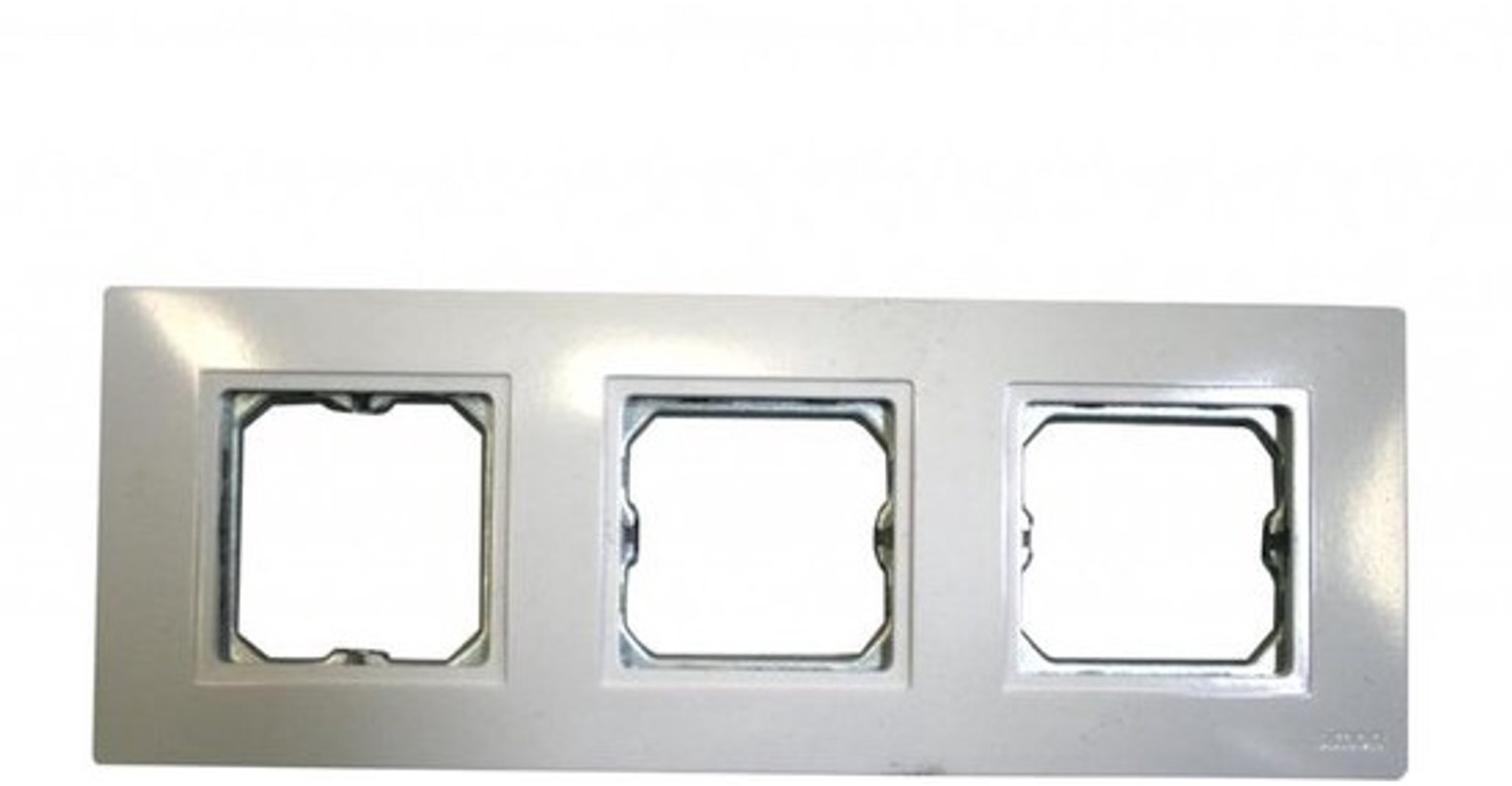 Frame met 3 elementen - Afdekplaat - Wandcontactdoos - Compact ontwerp - 95 x 17 cm - Wit