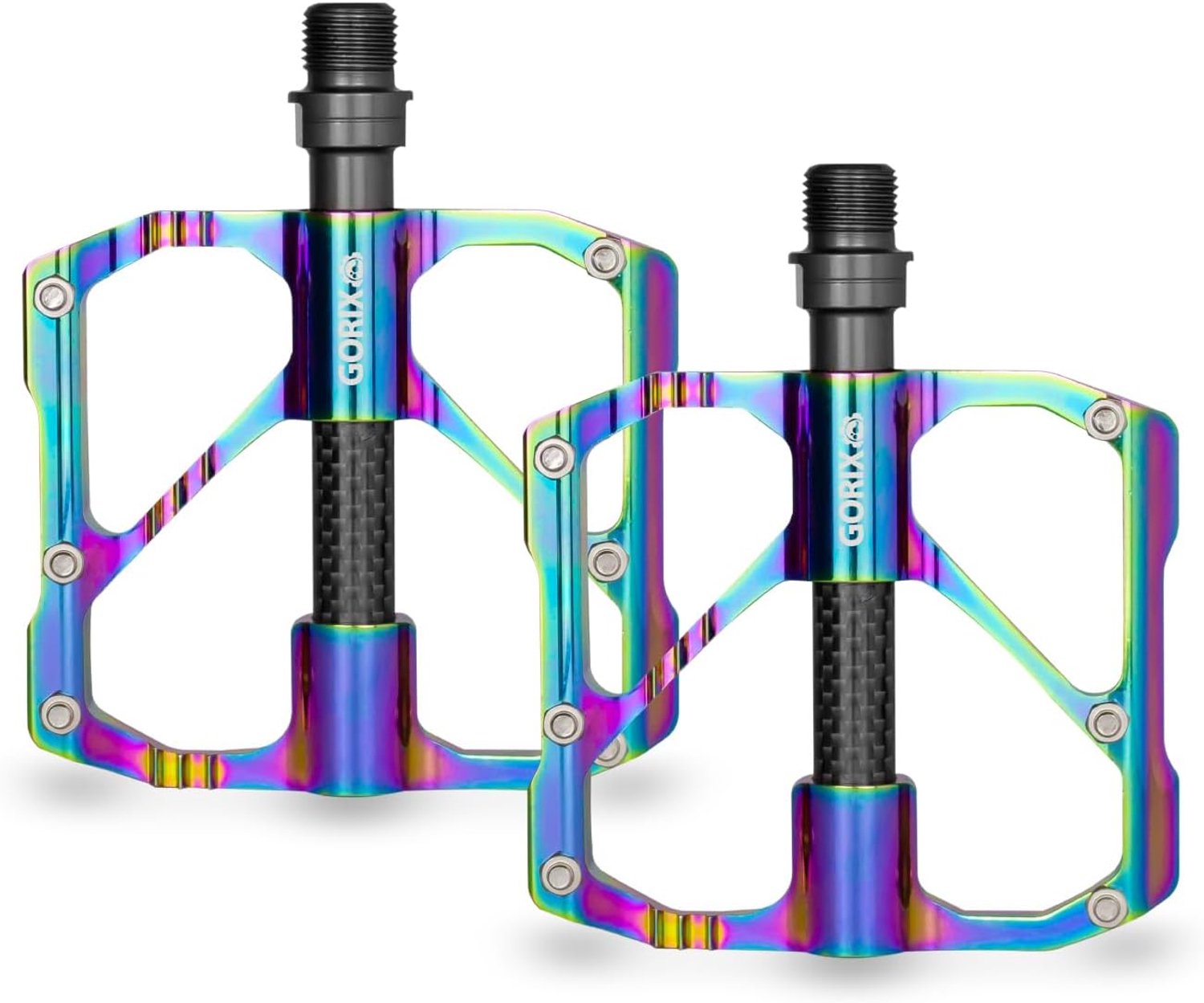 Fietsplatte pedalen olieglans - breed CNC ontwerp - lichtgewicht - optimale grip voor mountainbiken - ShopVlot