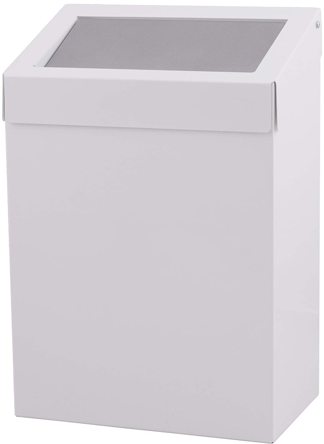 13072 Dutch Bins Metal Closed Waste Container, 20 Litres, White - ShopVlot
