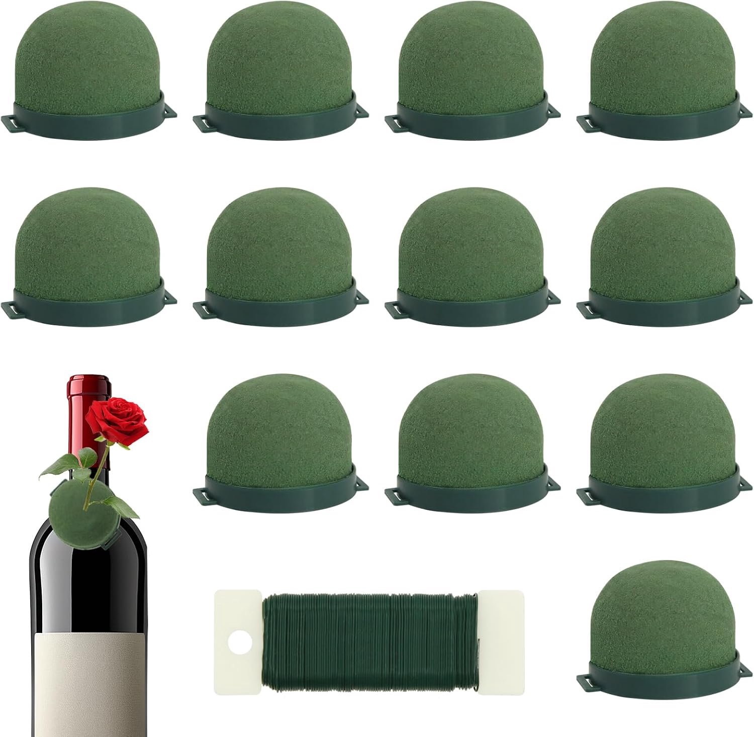 Bloemenfoam houder 12 stuks - Groene ronde blokken - Waterabsorberend - Perfect voor bloemstukken en decoratie - ShopVlot