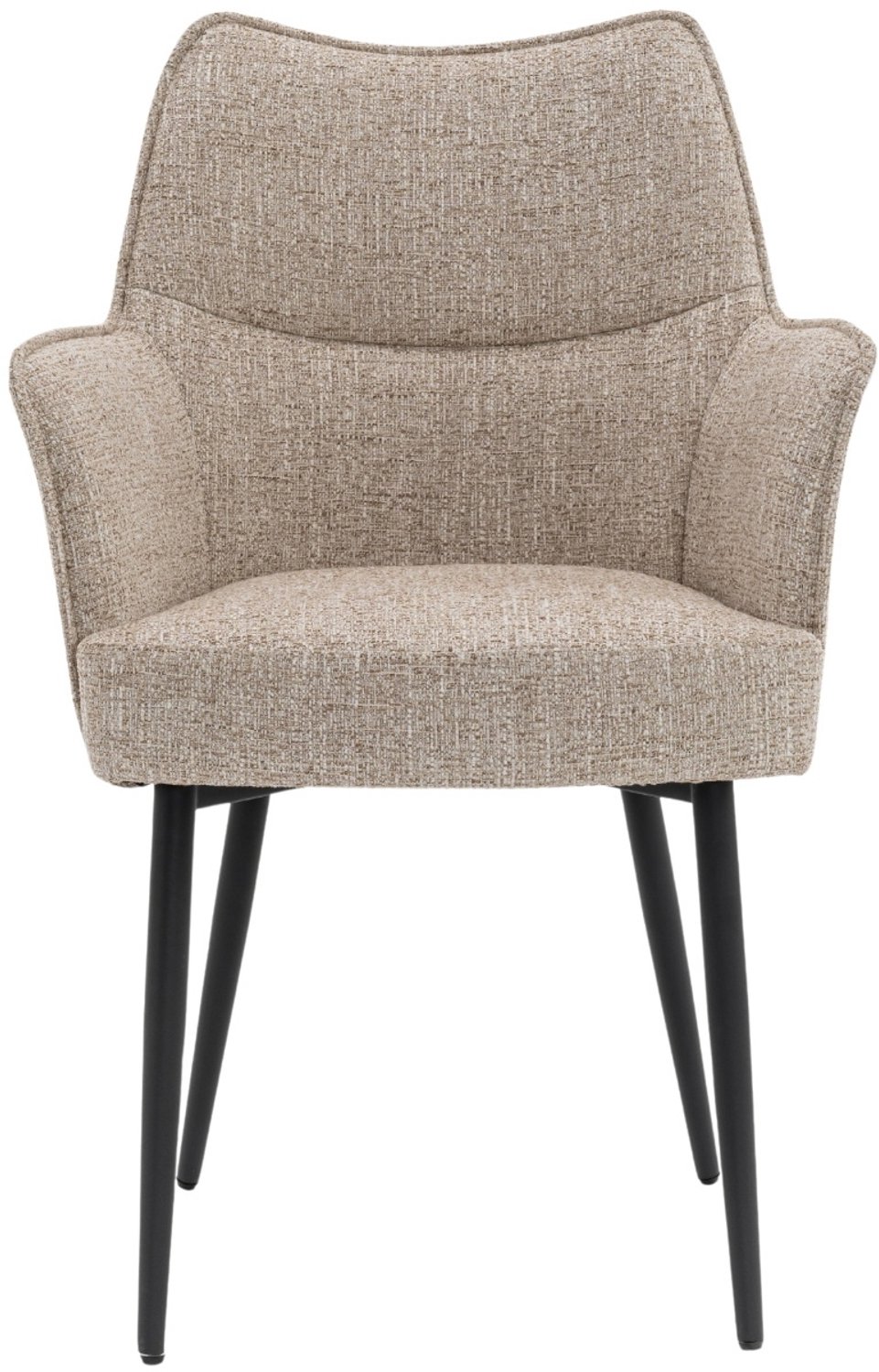 DÉJA Living Eetkamerstoel Zayn - Beige/Zwart - Zithoogte 47cm - Set van 2