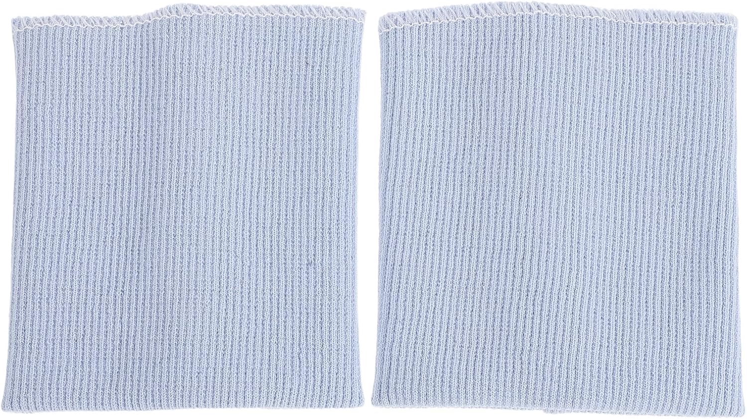 1 paar gebreide ribboorden voor jas: lichtblauwe elastische ribboorden voor mouwen - gebreide ribstof voor de rand van truien en jassen (vervanging)