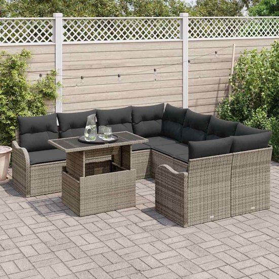 poly rotan onderhoudsarm tuinbar zwart hout 5 delig — afbeelding 3