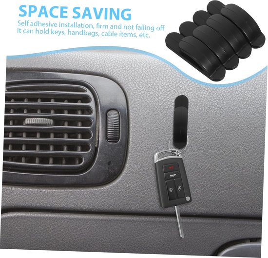 4 stuks Creatieve Auto Achterbank Haken Duurzame Zelfklevende Haken voor Sleutels Handtassen Kabels Ruimtebesparende Accessoires voor Auto Keuken Woonkamer — afbeelding 5