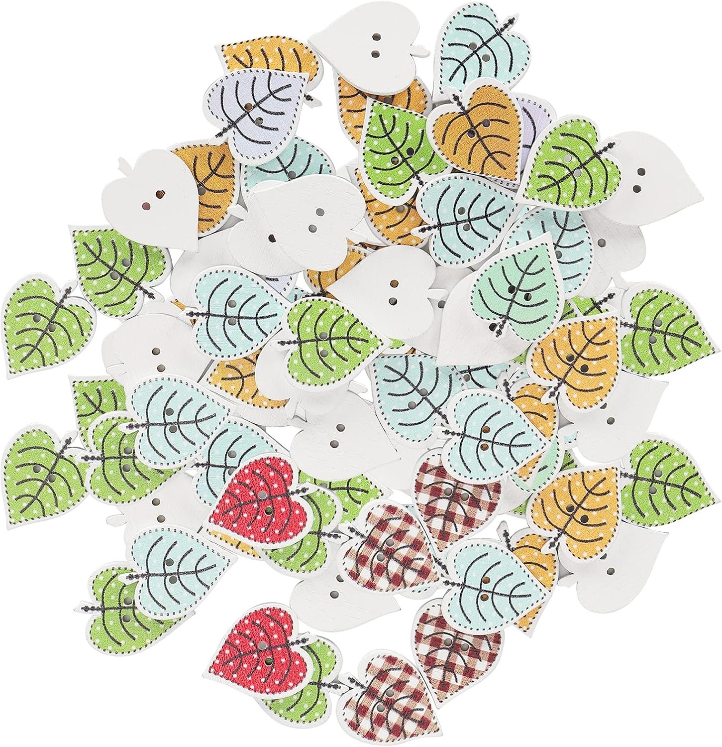 Srliya Houten Schilderknoppen, Bladvorm, 100 Stuks
