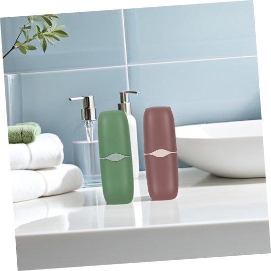 3 Stuks Mondwater beker tandpasta - plastic tandenborstelhouder Tandenborstelbekers tandenborstel etui draagbare tandenborstelhouder reizen tand beker Tandenborstelkast p.p — afbeelding 2