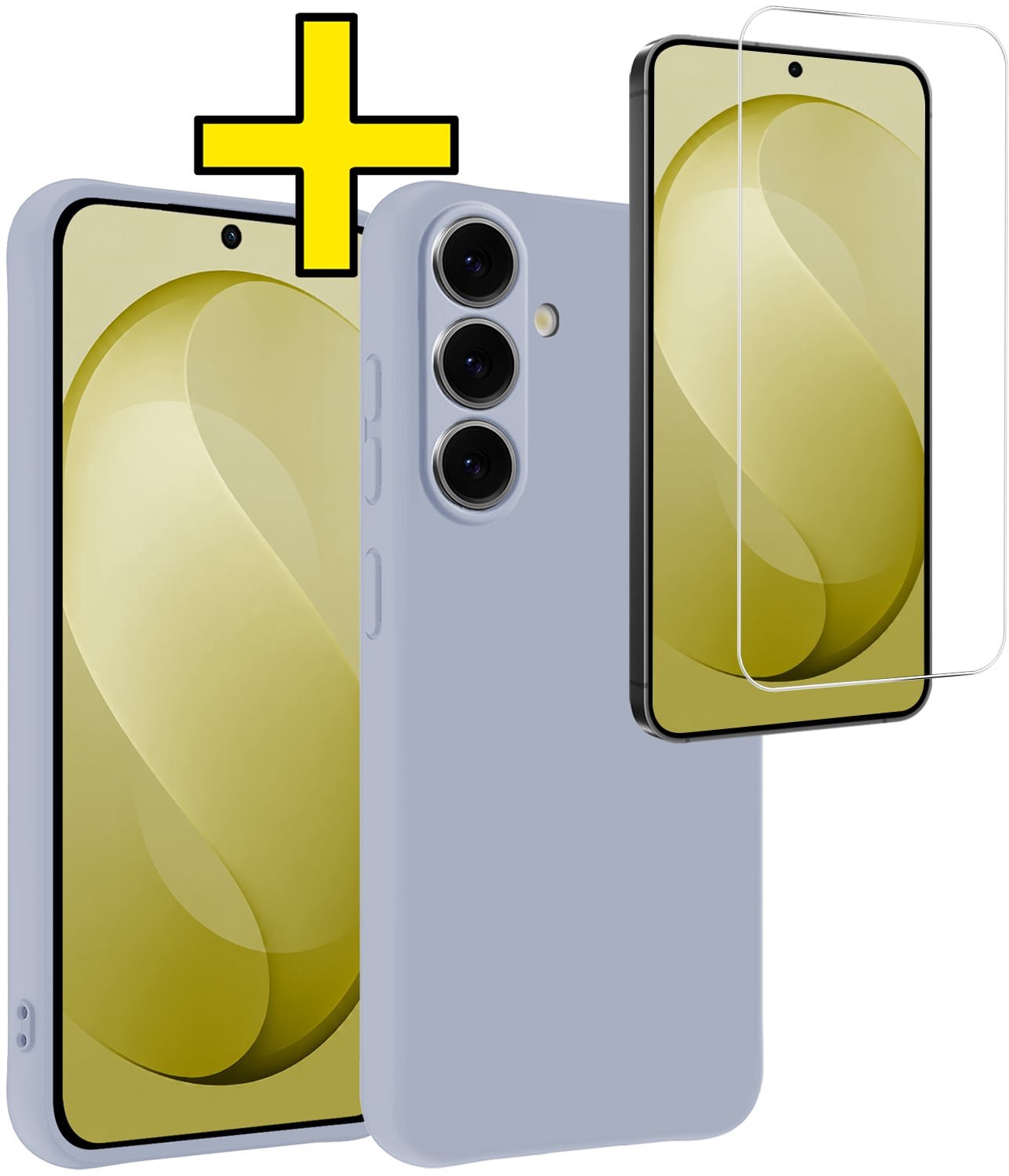 Hoesje - Met Screenprotector - Geschikt voor Samsung Galaxy S26 FE - Sterk & Shockproof - Back Cover - Siliconen Case - Telefoon Hoes - Telefoonhoesjes - Lila