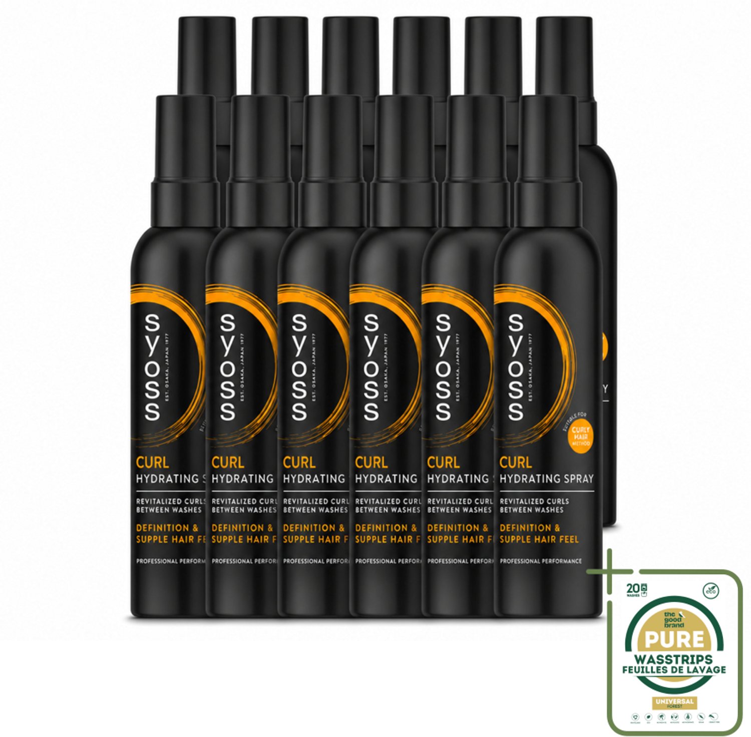 12 x Syoss - Curls - Haarspray - Veerkrachtige Krullen - 150 ml - Wasstrips - Krullen Stylen - Haarspray Krullen - Krullen Verzorgen - Krullen Fixeren - Pluisvrije Krullen