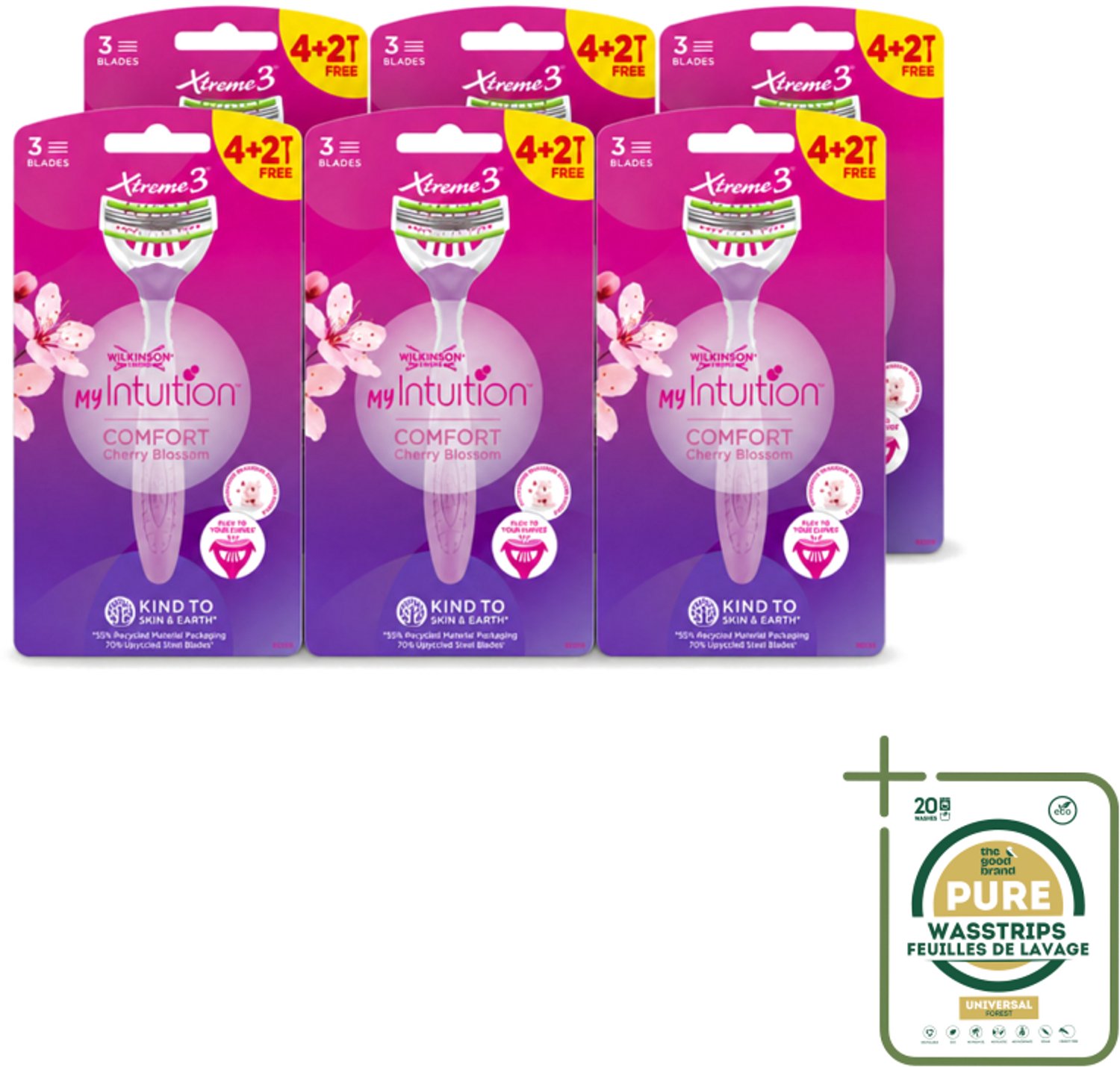 6 x Wilkinson - Wegwerpscheermesjes - Xtreme 3 My Intuition - Comfortabel - 6 mesjes - Wegwerpscheermesjes - Scheermesjes Vrouw - Comfortabele Scheerbeurt - Huidverzorging - Gevoelige Huid